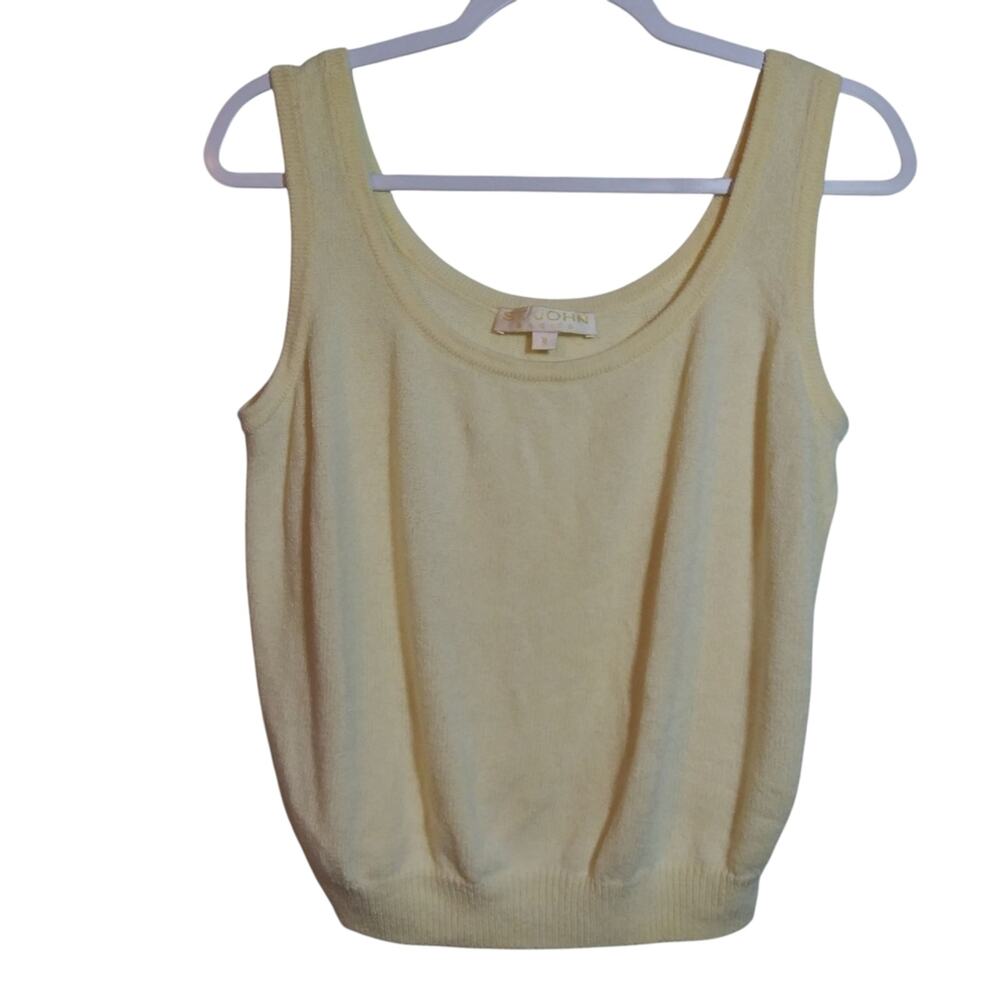 St John Vintage Basics Ivory Santana Knit Sweater Tank Top Classic Size M